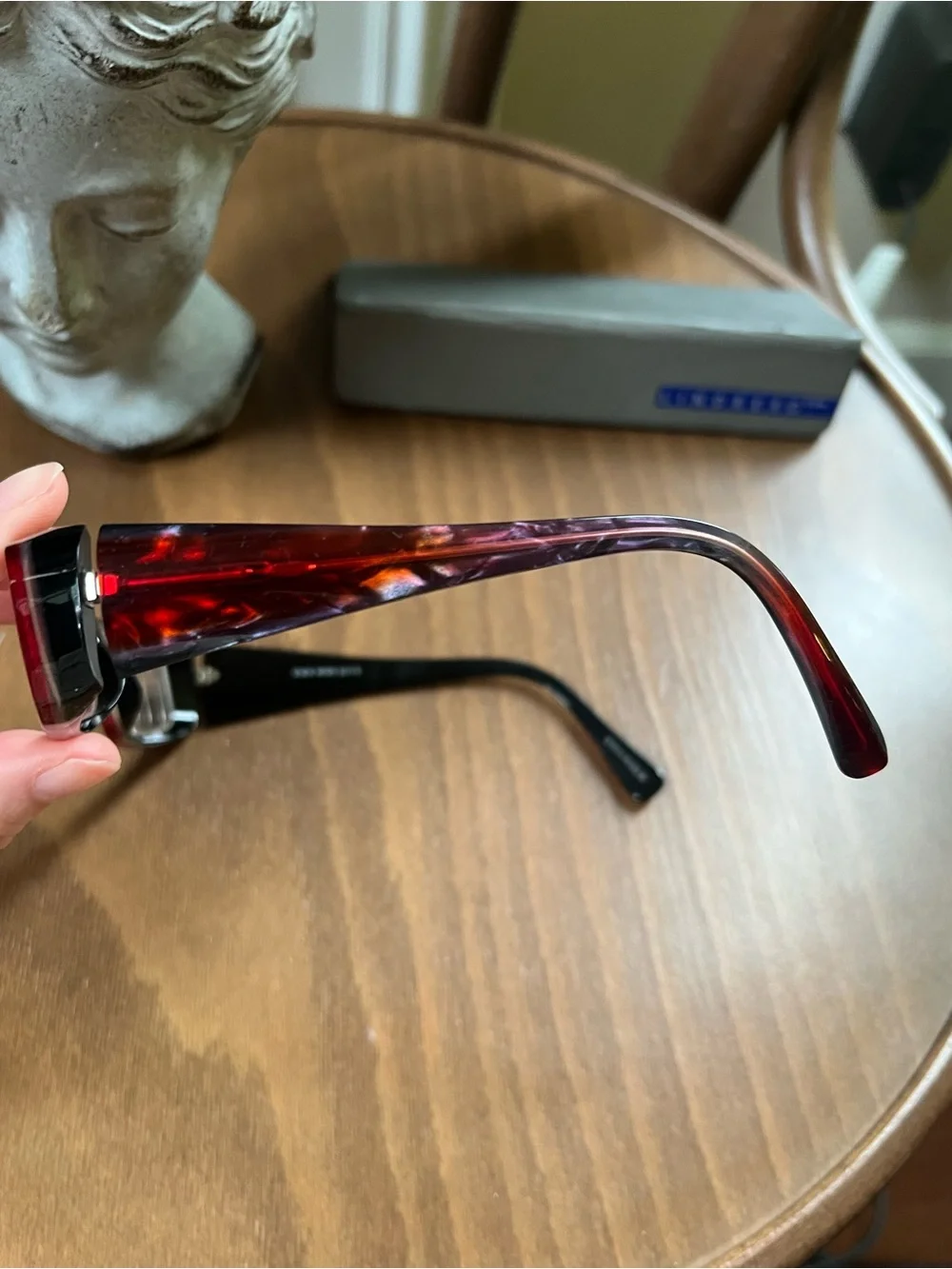 Alain Mikli vintage y2k Rectangular Glasses Frames Burgundy Red Black A0358-29
